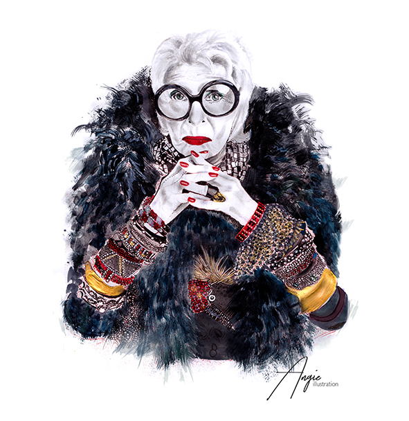 Modowa grafika na ściane Iris Apfel