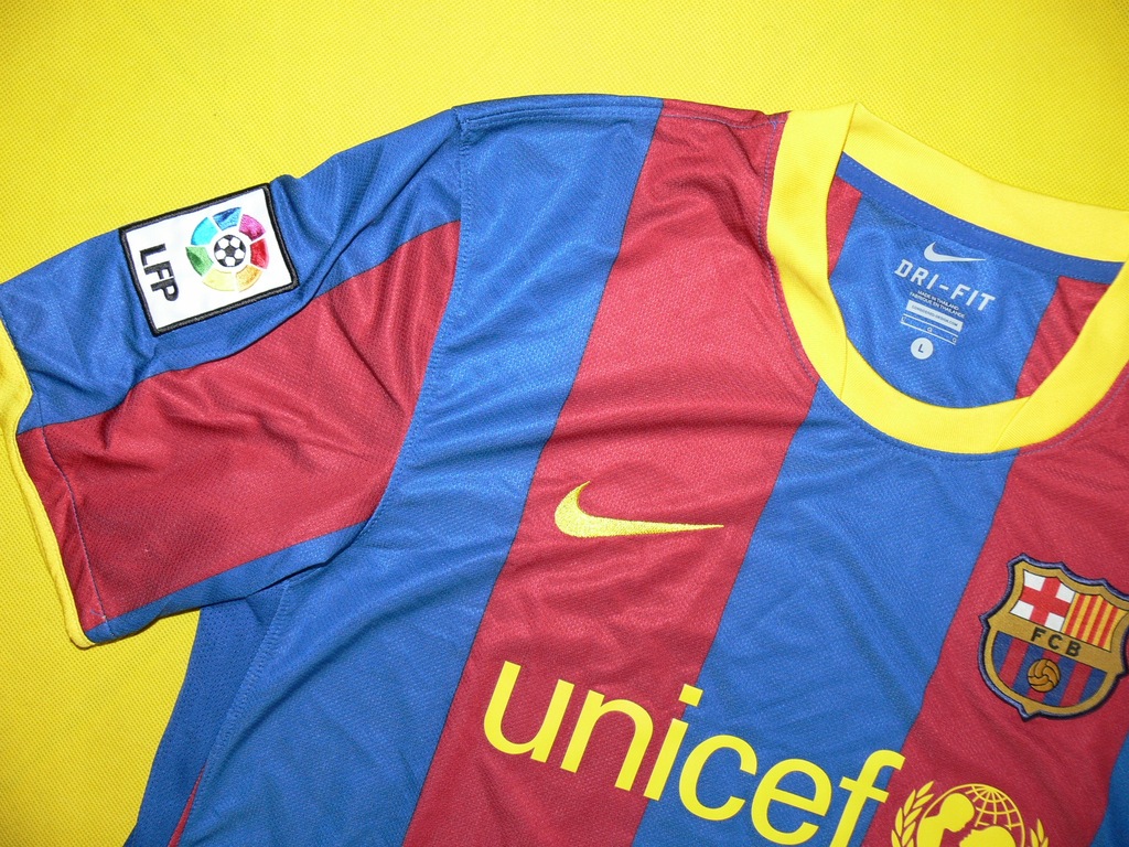 NIKE FCB BARCELONA JERSEY 2010 AUTHENTIC L UNICEF