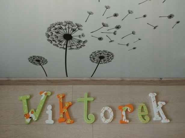 Literki z imieniem dziecka na ścianę WIKTOREK