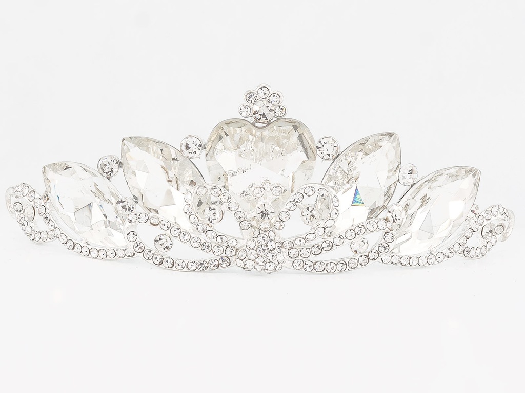 Diadem ślubny kryształowe serce