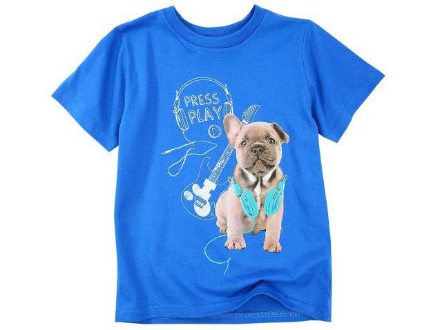 KOSZULKA T-SHIRT CHŁOPIEC BŁĘKIT Z PIESKIEM 98 A4