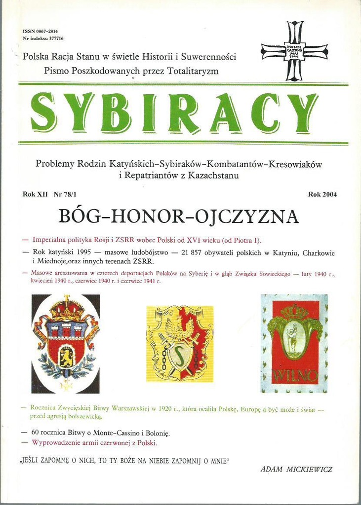 Czasopismo SYBIRACY NR 78/1 2004 