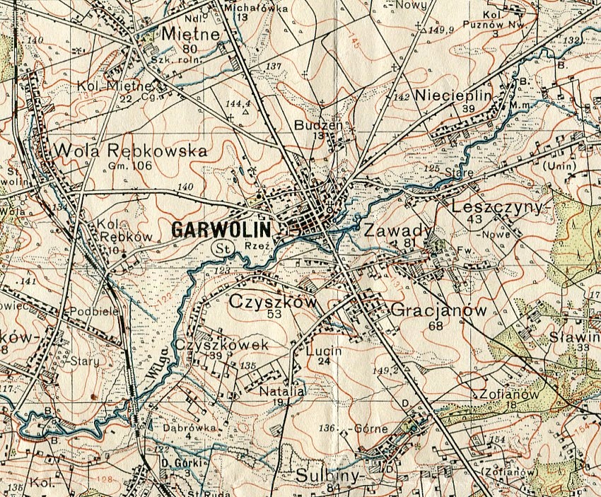 GARWOLIN / MAGNUSZEW :: mapa wojskowa WIG 1937