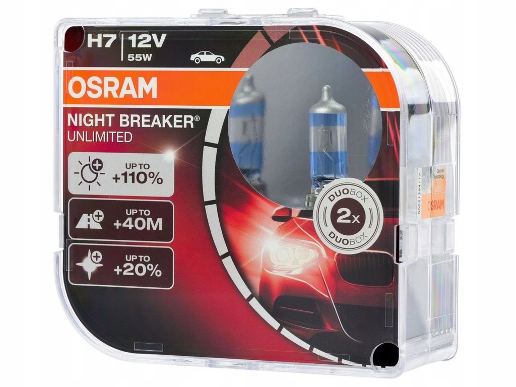 ŻARÓWKI OSRAM NIGHT BREAKER UNLIMITED H7 55W +110% - 7142634802 ...