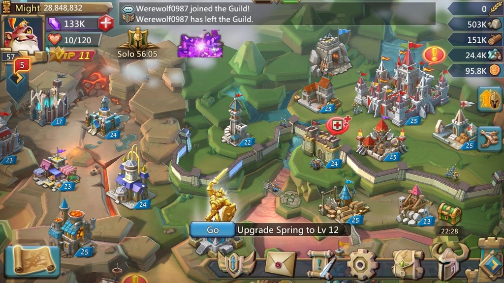 Konto Lords Mobile 50m(28m)Might max LV 25+GRUBAS!