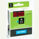 Лента для печати этикеток DYMO 9 мм, цвет печати/фона: черный/красный