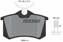 Kotúče Kocky TEXTAR Zadný diel AUDI A3 8L Výrobca dielov Textar
