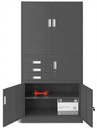 Металлический шкаф-чердак с офисным сейфом для файлов JAN NOWAK FILIP II антрацит