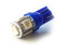 24 В синий T10 W5W 5 светодиодов x 5050 SMD