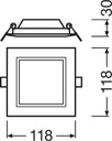 LED panel pod omietku 6W 3000K Slim SQ105 LEDVANCE Tvar štvorcový