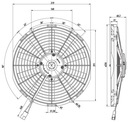 Axiálny ventilátor 12V 305mm/12' typ spal VA10AP50 Katalógové číslo dielu 5 702 212 120 001