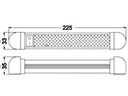 Лампа светодиодная с выключателем 22,5 см для ящика кабины изотермическая 12В 24В BUS TIR