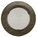 Решетка вентиляционная круглая каминная, диаметр 150, черно-золотая