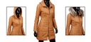 Dámska kožená bunda prešívaná DORJAN ANG084A 3XL Dominujúca farba hnedá