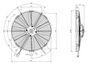 Axiálny ventilátor 24V 350 mm/14' typ spal VA8-BP10 Katalógové číslo dielu 5 702 114 240 001