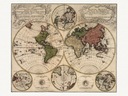 Карта мира Иоганн Хоманн 1746, холст