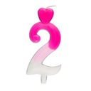 Белые и розовые свечи для торта с цифрами - номер 2