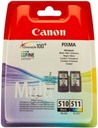 2 tusze Canon PG510 +CL511 MP260 MP270 MP272 MP280