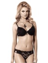 КАРМЕН Бюстгальтер пуш-ап стринги Роза 75D ЧЕРНЫЙ