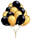 Воздушные шары черно-золотые большие профессиональный микс 50 шт.