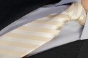 JEDWAB 100% Krawat Żakard Jedwabny Ecru ZŁOTY kj41 Model Klasyczny krój