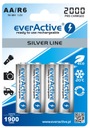 4 батарейки типа EverActive 2000 R6 AA, готовые к использованию