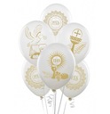 Воздушные шары для причастия причастие белые с золотом IHS Print 25 шт.