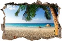 НАСТЕННЫЕ НАКЛЕЙКИ Отверстие BEACH PALMS 04 100x65 см