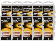 60 x слуховые батареи 312 PR41 Duracell ActivAir