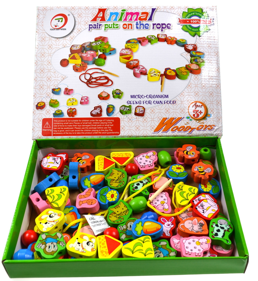 Koraliki Drewniane Zabawki Manualne Do Nawlekania Koraliki Drewniane Zabawki Manualne Do Nawlekania