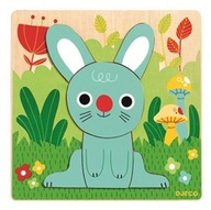 Drevené puzzle Modrý králik