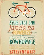 Život je ako jazda na bicykli - plagát 40x50 cm