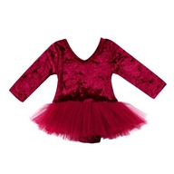 Dojčenské body bordové dojčenské šaty 74 80 86 velúrový balet Vianoce