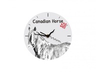 Kôň Canadian horse Stojace hodiny s grafikou, MDF