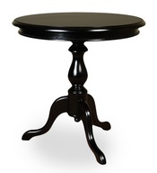 Stylowy stolik okrągły 60 cm czarny ludwikowski z litego drewna 78276