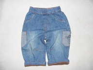 TYGRYSEK lekkie spodnie jeansy na gumie 68 cm