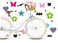Nálepky na bicykel hviezdičky, motýliky, bodky VZORY