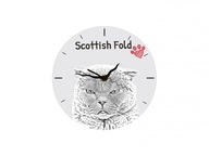 Škótska mačka previsnuté stojace hodiny s grafikou MDF