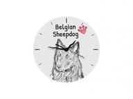 Belgian Sheepdog Stojace hodiny s grafikou, MDF