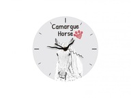 Kôň Camargue Stojace hodiny s grafikou, MDF