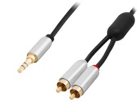 Kabel wtyk jack 3,5 STEREO /2 wt RCA 2,5m HQ(0666)