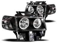 Фары vw t4 96-03r рестайлинг angel eyes кольца depo black стекло супер efekt!