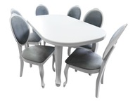 Zestaw mebli: Stół okrągły rozkładany + 4x krzesło