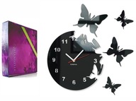 Moderné veľké nástenné hodiny Motýle Tiché motýle