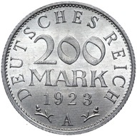 Nemecko - Weimar - Inflácia - minca - 200 Marek 1923 A - MINCOVNE Z ROLKY