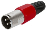 Wtyk XLR mikrofonowy 3pin na kabel CZERWONY (0708)