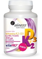Vitamín K2 FORTE 200 NATTO + D3 2000 UI Aliness