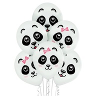 Balony Belbal miś panda girl kokarda - 6szt
