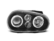 Lampy przód VW GOLF 4 BLACK LED Angel Eyes diodowe