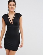 Efektowna mini sukienka - mała czarna 36